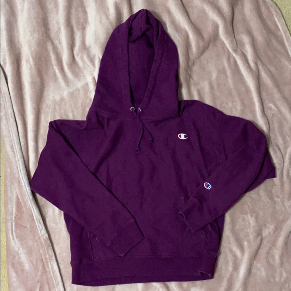 purple champion hoodie